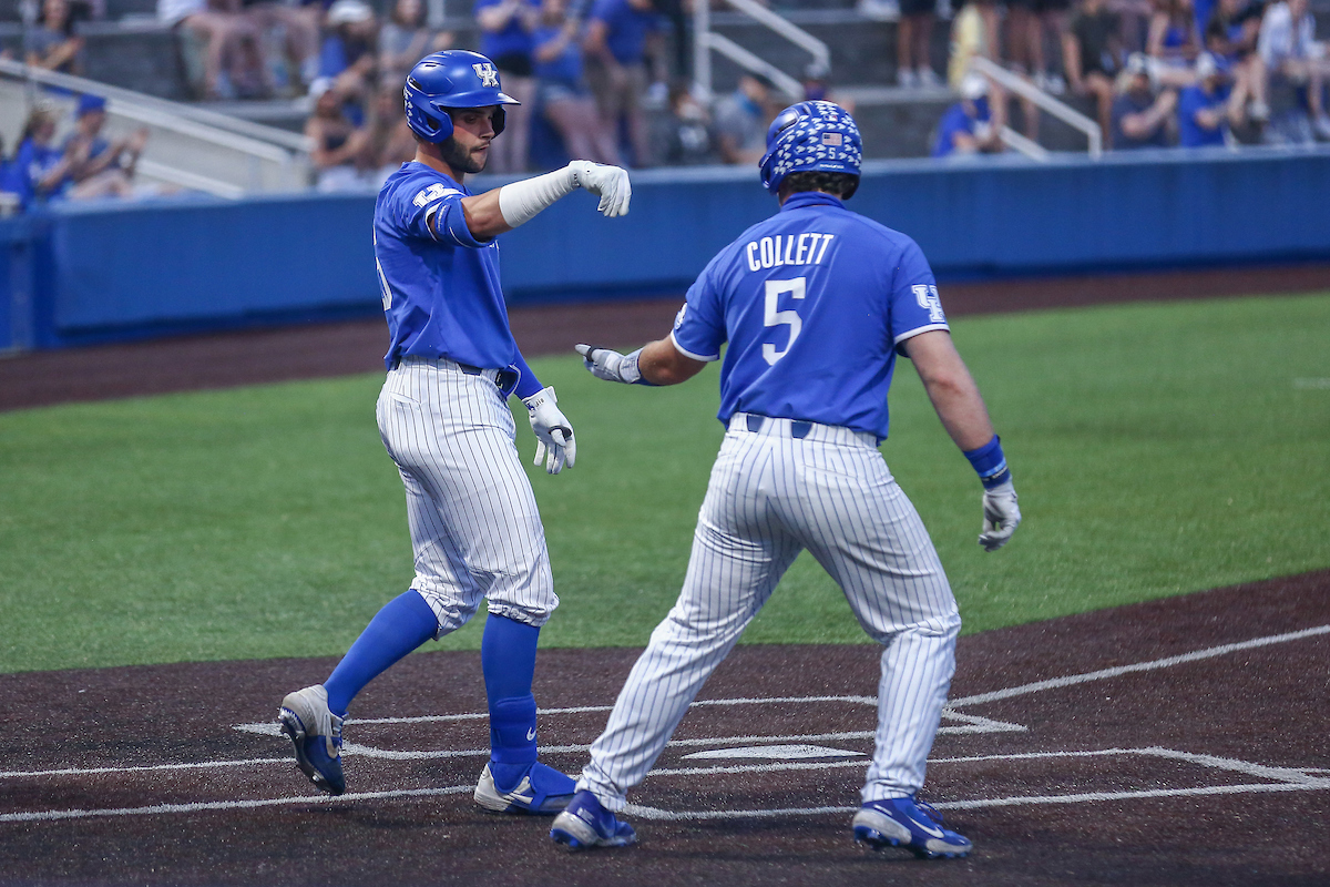 Coltyn Kessler and TJ Collett.

Kentucky beats EKU 7 - 6.

Photo by Sarah Caputi | UK Athletics
