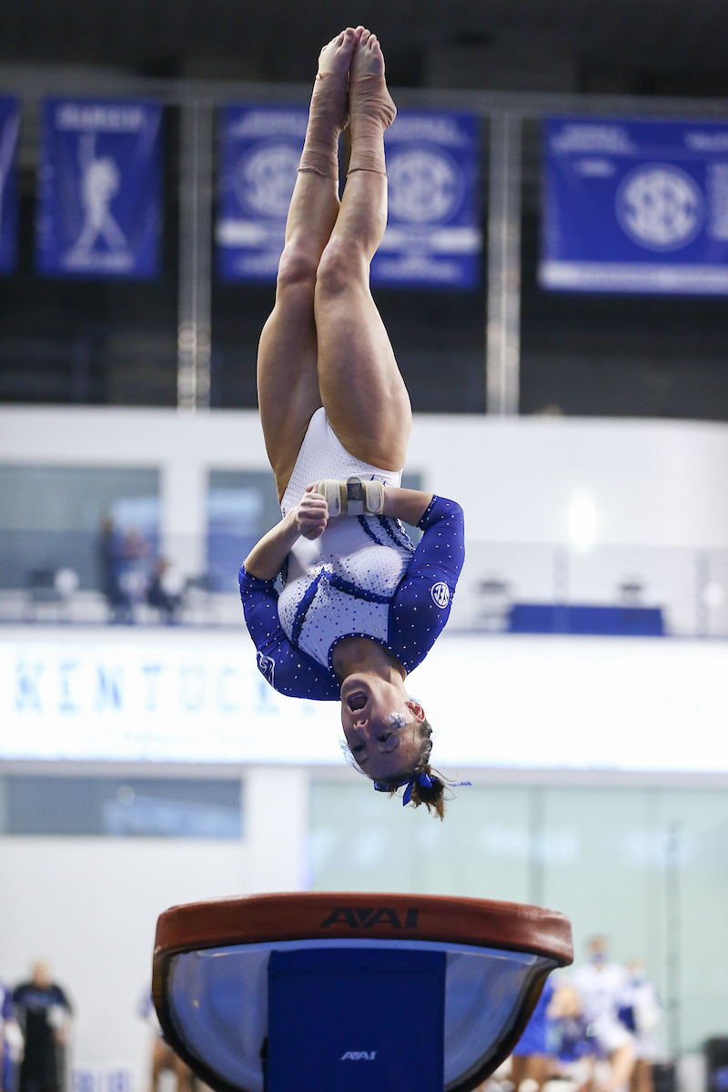 Raena Worley.

Kentucky gymnastics loses to Florida.

Photo by Tommy Quarles | UK Athletics