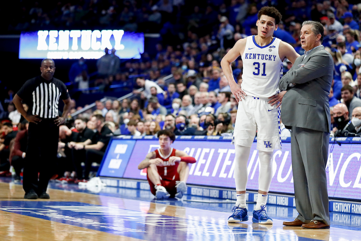 Kellan Grady. John Calipari.

Kentucky beat Alabama 90-81.

Photos by Chet White | UK Athletics