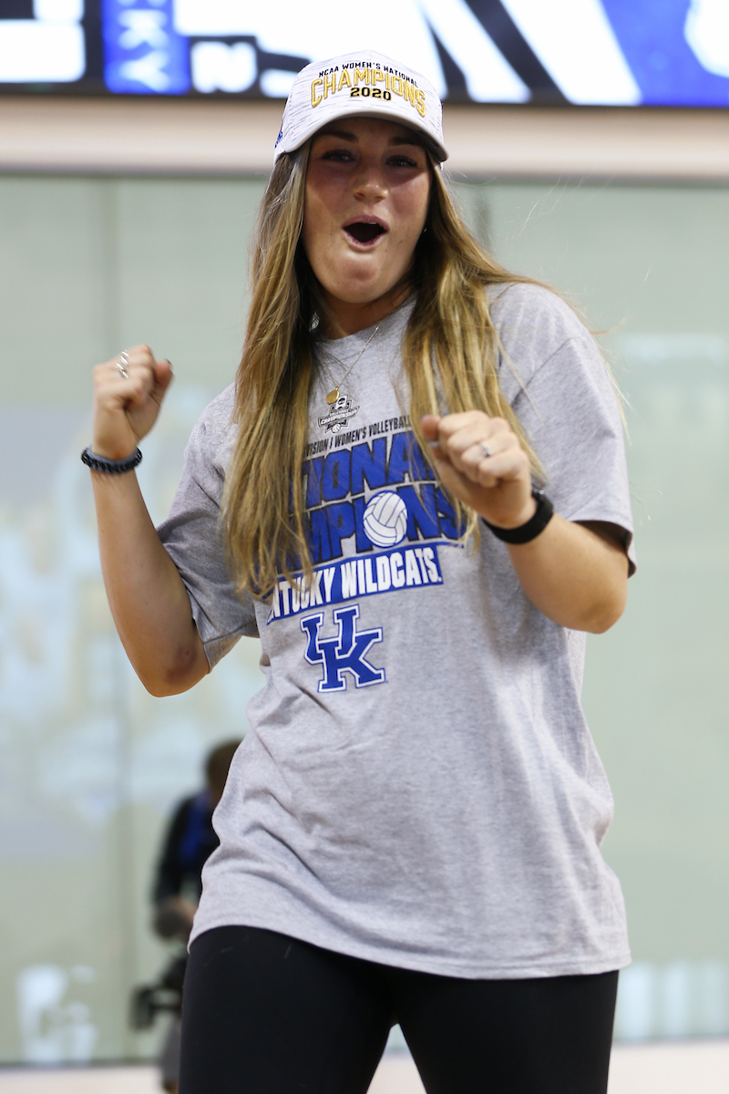 Gabby Curry.

Kentucky Volleyball returns from winning NCAA Championship

Photo by Grant Lee | UK Athletics