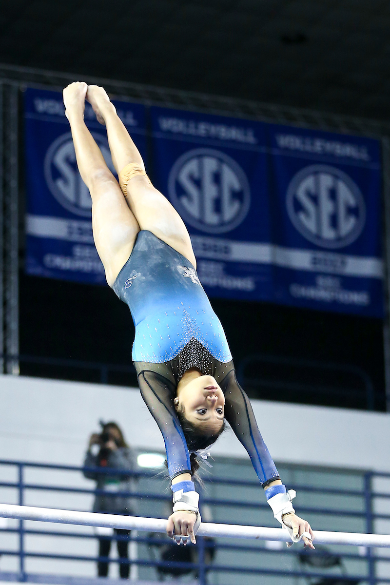Kaitlin Deguzman.

Kentucky wins Quad Meet with a score of 197.450.

Photo by Grace Bradley | UK Athletics