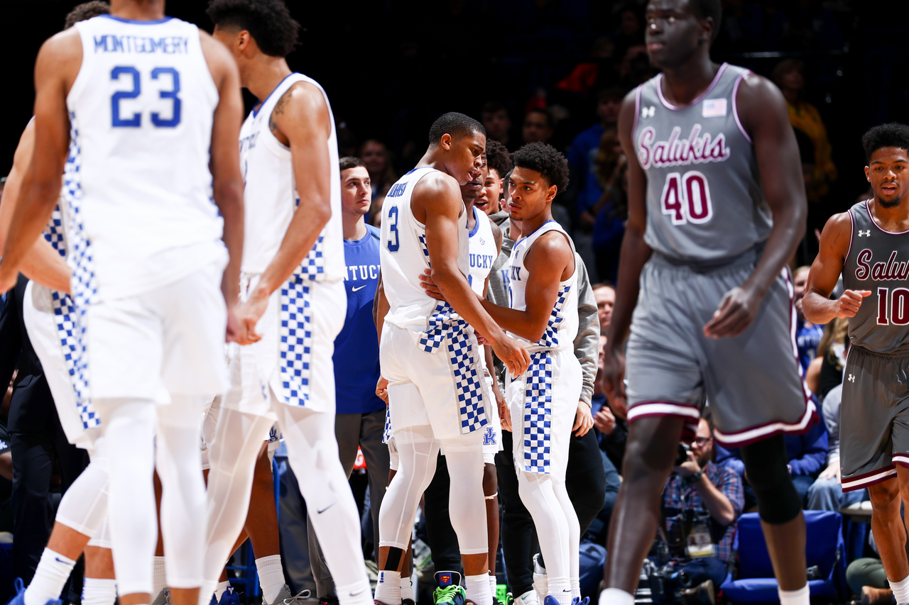 Keldon Johnson, Quade Green

Men's basketball beat SIU 71-59.

Photo by Chet White | UK Athletics
