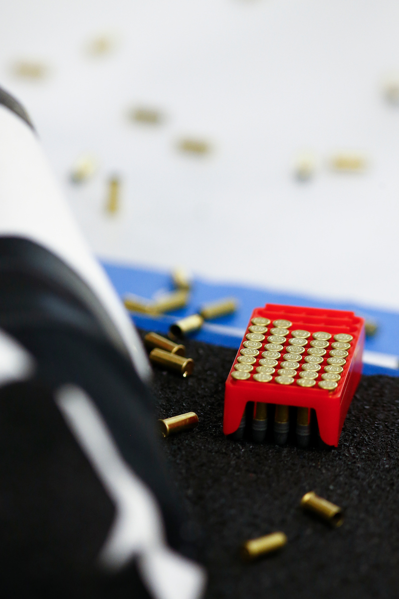 Small Bore Ammo. 

Kentucky NCAA Rifle Qualifier. 

Photo By Barry Westerman | UK Athletics