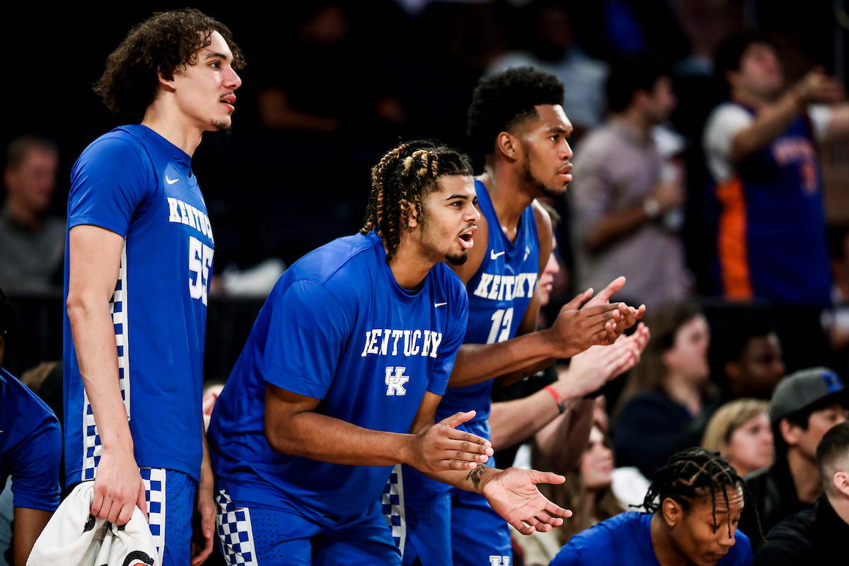 Lance Ware. Bryce Hopkins. Keion Brooks Jr.

Kentucky loses to Duke 79-71 in the Champions Classic at Madison Square Garden in New York on Nov. 9, 2021.

Photos by Chet White | UK Athletics