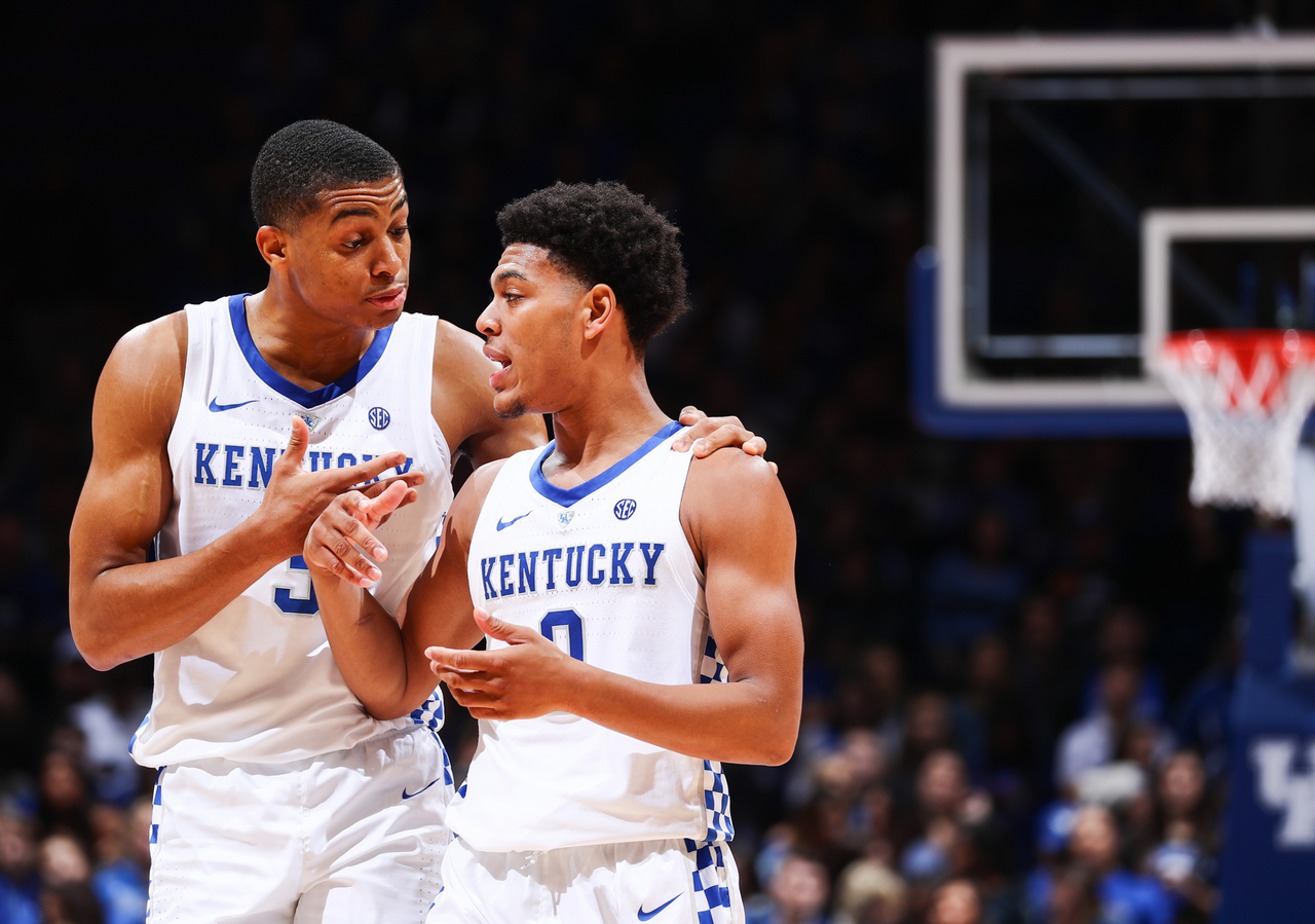 Keldon Johnson, Quade Green

Men's basketball beat SIU 71-59.

Photo by Chet White | UK Athletics