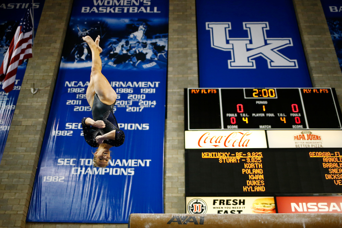 Mollie North.

The University of Kentucky gymnastics in action against Georgia on Friday, February 9th, 2018 at Memorial Coliseum in Lexington, Ky.

Photo by Quinn Foster I UK Athletics