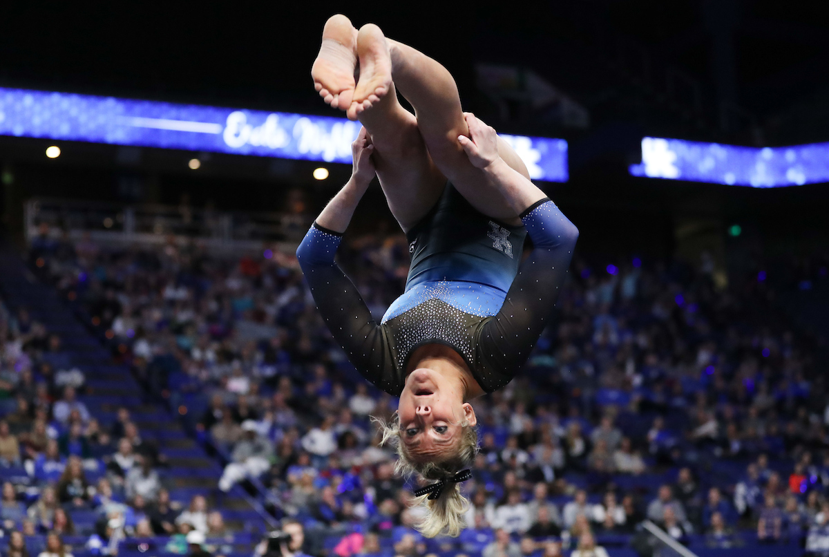ALEX HYLAND.

The University of Kentucky gymnastics team beat Ball State, Southeast Missouri, and George Washington on Friday, January 5, 2017 at Rupp Arena in Lexington, Ky.

Photo by Elliott Hess | UK Athletics