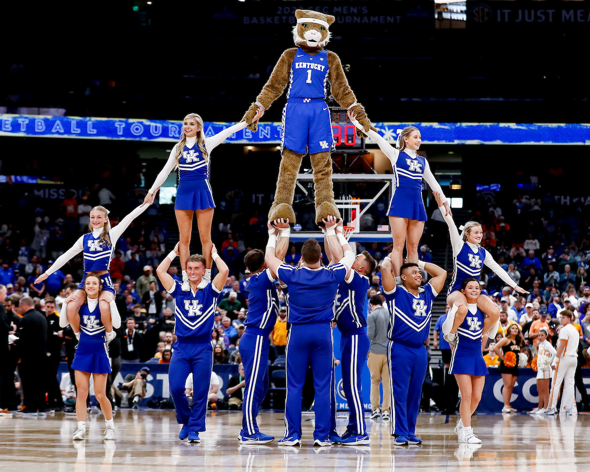 Cheerleaders. Wildcat.

Kentucky loses to Tennessee 69-62.

Photos by Chet White | UK Athletics