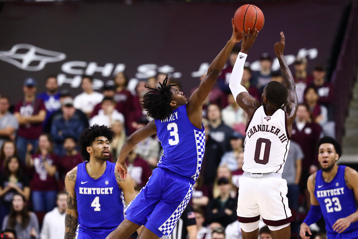 Tyrese Maxey.

Kentucky beat Texas A&M 69-60.

Photo by Elliott Hess | UK Athletics
