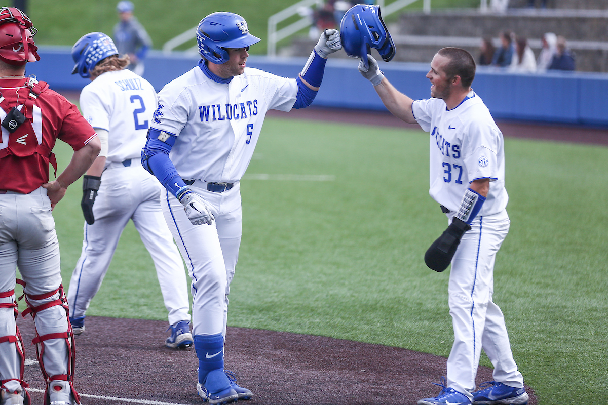 TJ Collett and Cam Hill.

Kentucky beats Alabama 11 - 0.

Photo by Sarah Caputi | UK Athletics