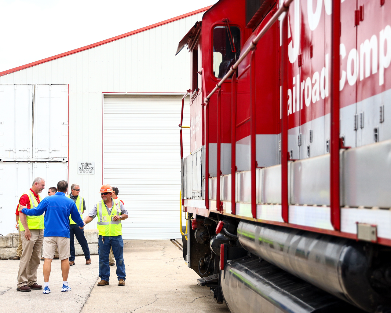 John Calipari.

The Kentucky men's basketball team rode an RJ Corman train to the satellite camp at South Oldham High School in Crestwood, Kentucky.

Photo by Eddie Justice | UK Athletics