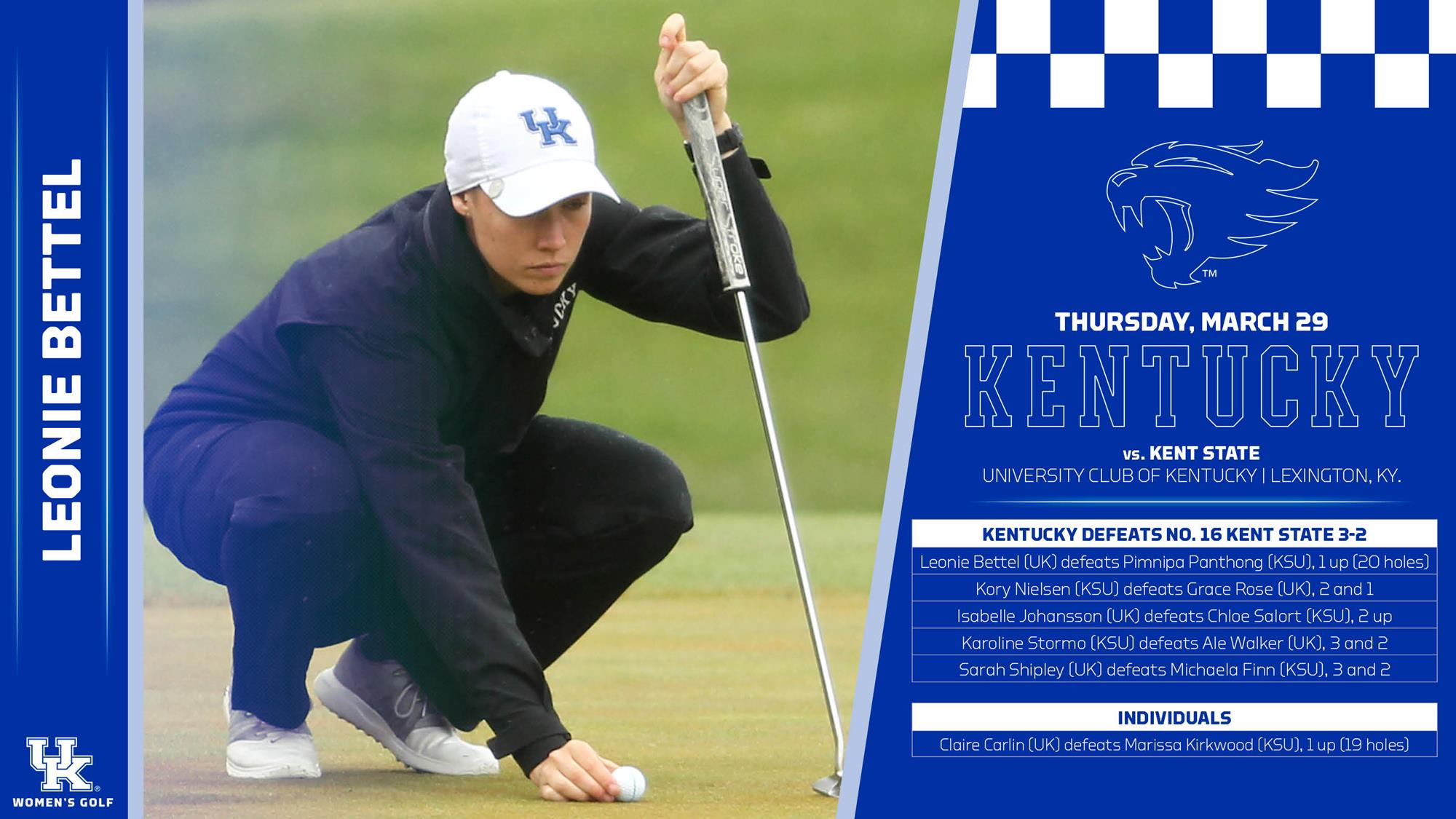 UK Women’s Golf Edges No. 16 Kent State in Match-Play Playoff