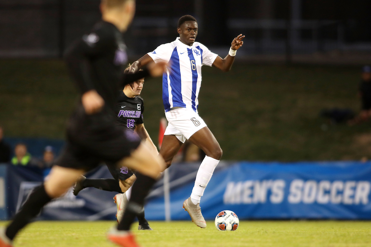 Aime Mabika.

Men's soccer beats Portland, 4-0.

Photo by Quinn Foster | UK Athletics