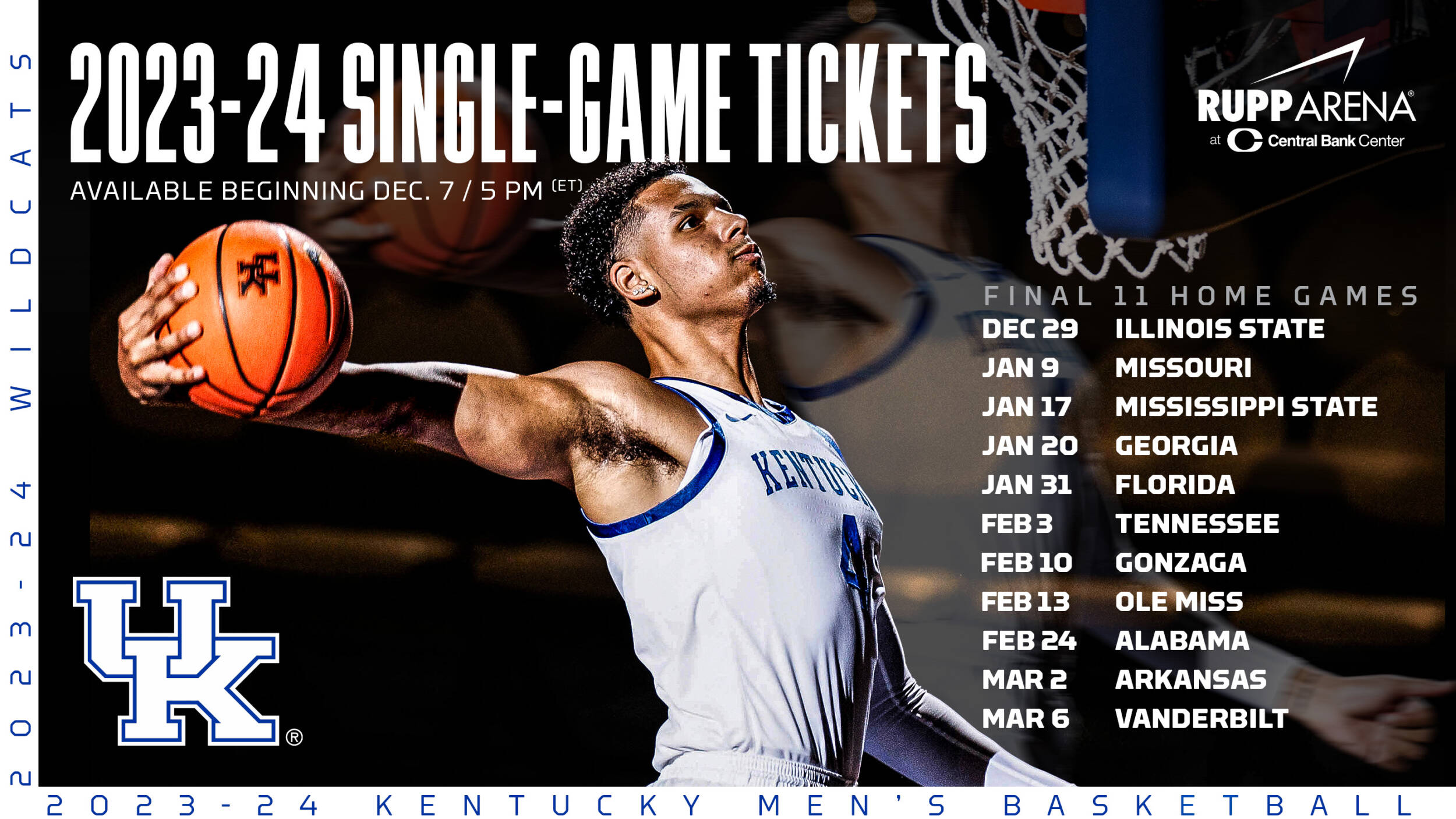 Kentucky Men’s Basketball Single-Game Tickets On Sale Dec. 7 at 5 p.m. ET