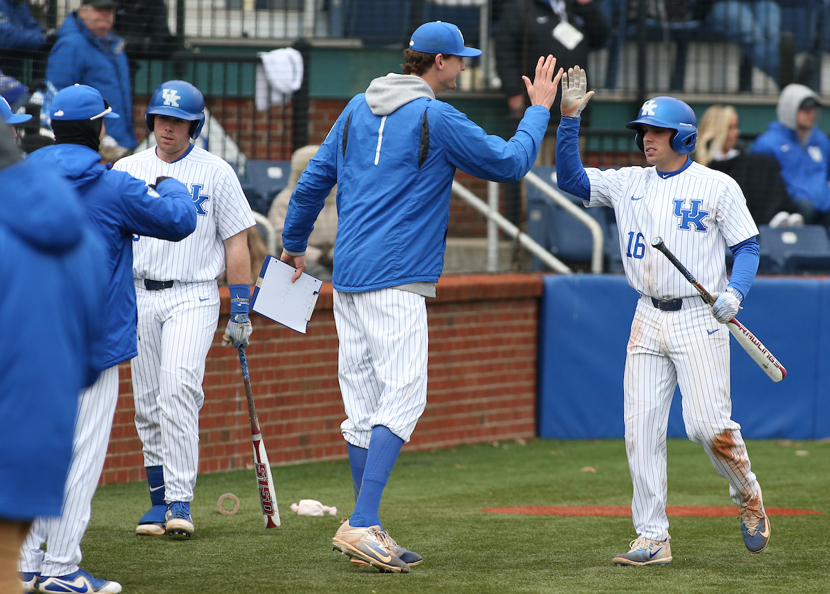 Troy Squires and Sean Hjelle

The University of Kentucky baseball team beat Texas Tech 11-6 on Saturday, March 10, 2018, in Lexington?s Cliff Hagan Stadium.

Barry Westerman | UK Athletics