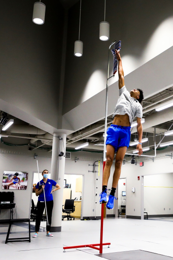 Jacob Toppin.

The UK men's basketball team at the University of Kentucky Sports Medicine Research Institute. 

Photo by Chet White | UK Athletics