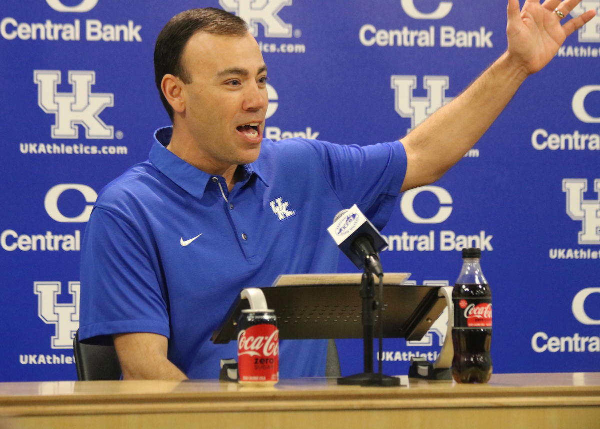 Coach Nick Mingione.

Kentucky Baseball and Softball Media Day on February 5th, 2019.

Photo by Noah J. Richter | UK Athletics