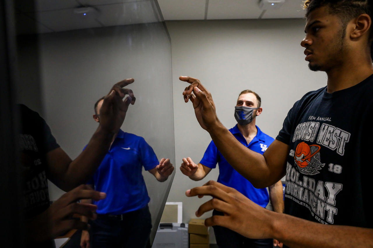 Bryce Hopkins.

The UK men's basketball team at the University of Kentucky Sports Medicine Research Institute. 

Photo by Chet White | UK Athletics