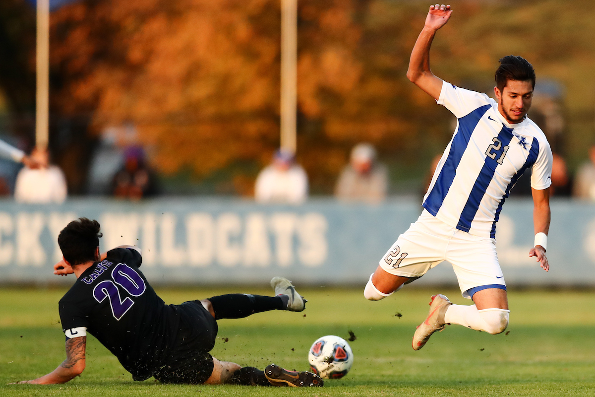 KALIL ELMEDKHAR.

Men's soccer beats Portland, 4-0.


Photo by Elliott Hess | UK Athletics