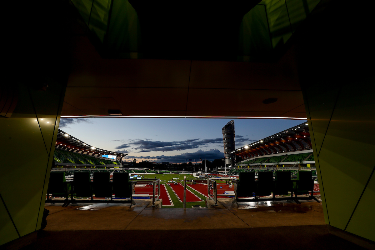 Hayward Field.

Day 1. 2021 NCAA Track and Field Championships.

Photo by Chet White | UK Athletics