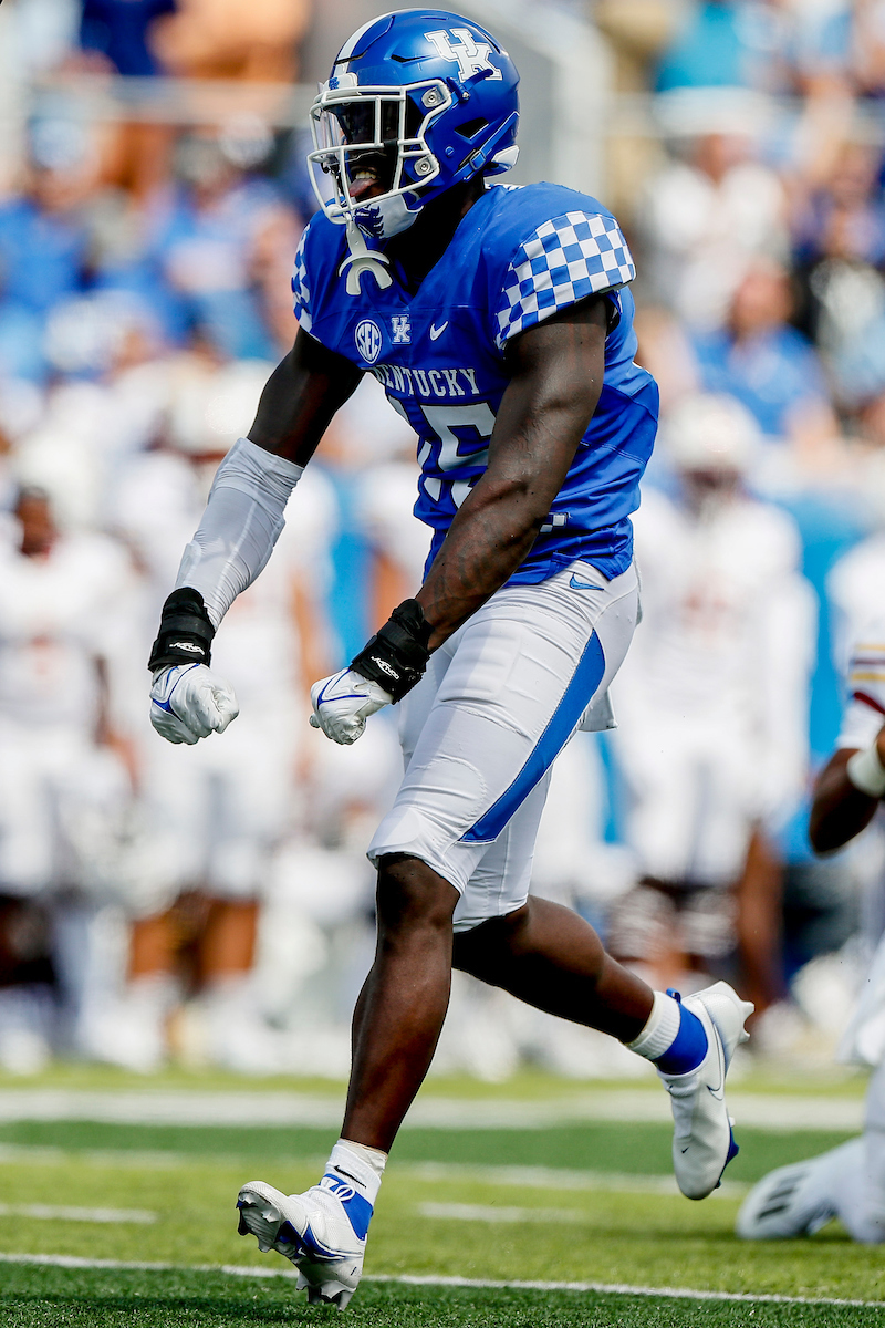 Jordan Wright.

UK beat ULM 45-10.

Photos by Chet White | UK Athletics