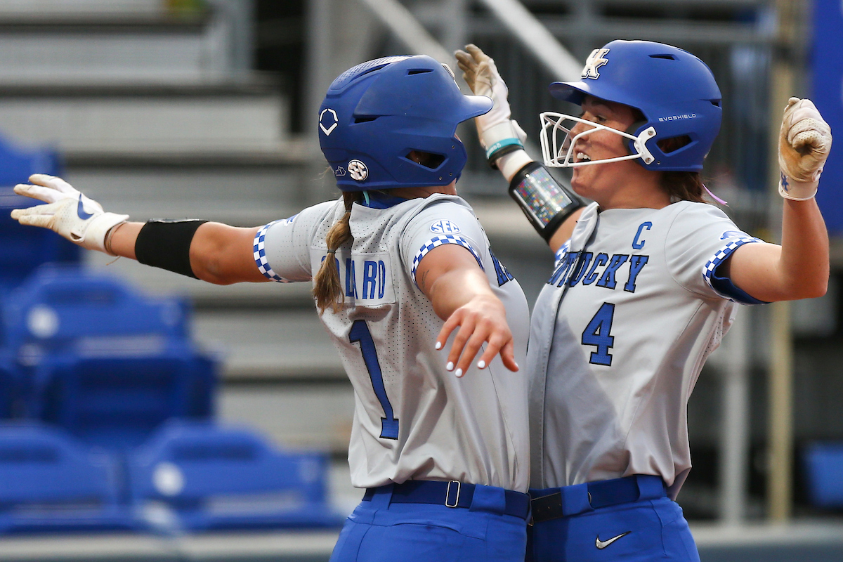 Miranda Stoddard, Renee Abernathy.

Kentucky beats Mississippi State 7-3.

Photo by Grace Bradley | UK Athletics