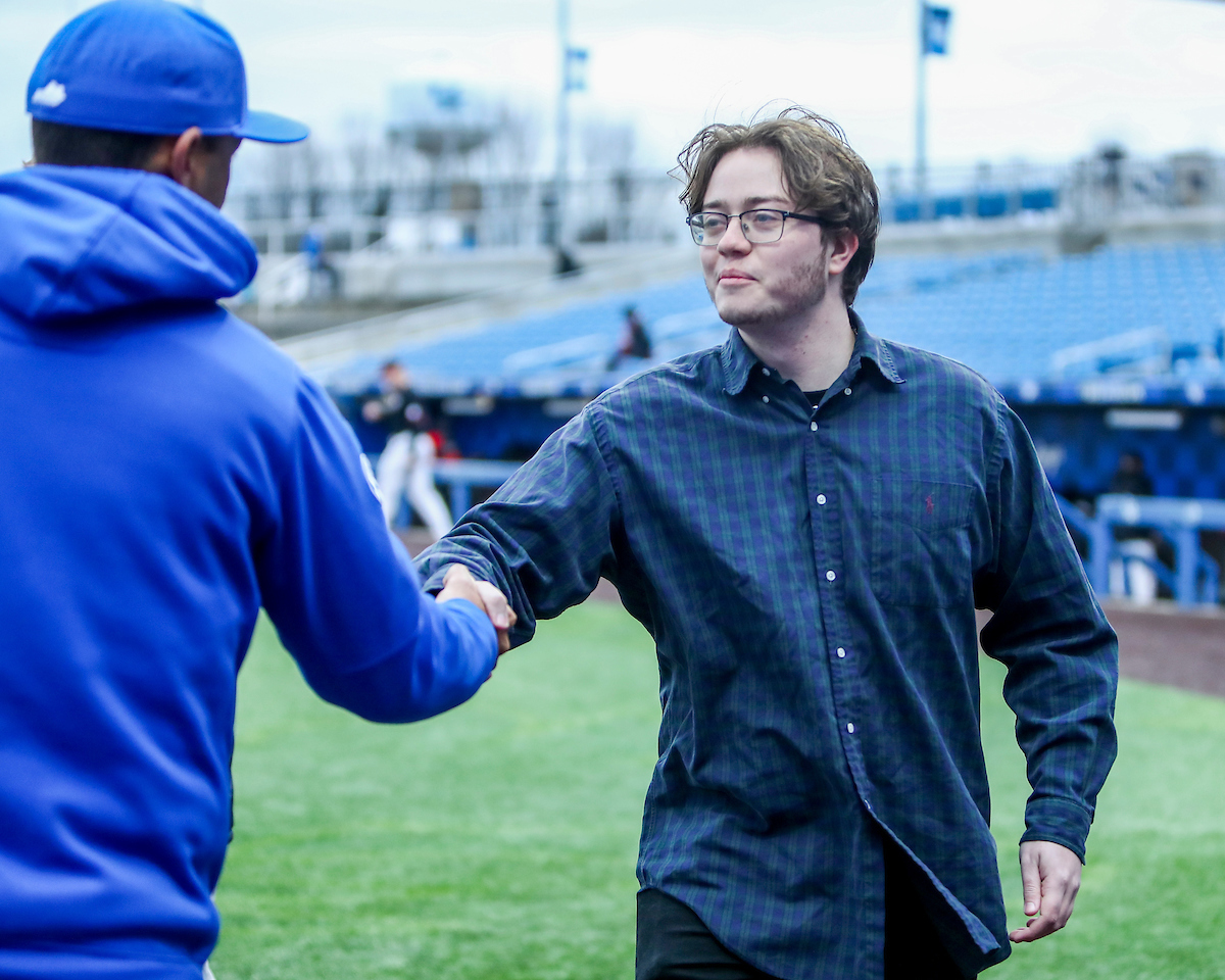 National Anthem Singer and Coach Nick Mingione.

Kentucky loses to Georgia 2-4.

Photo by Sarah Caputi | UK Athletics