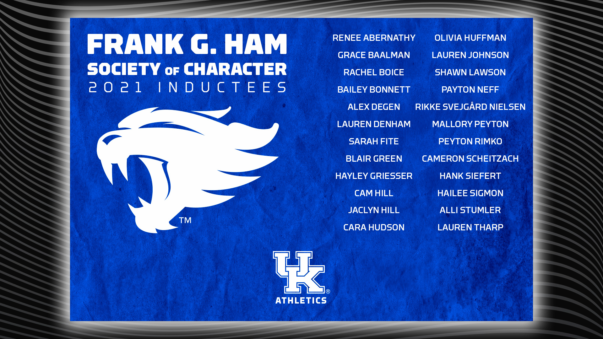 24 Wildcats to be Inducted into Frank G. Ham Society of Character