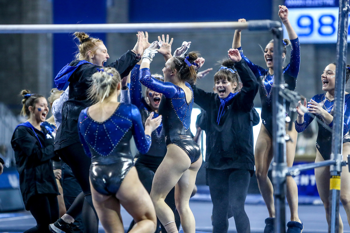 Raena Worley.

Kentucky defeats Mizzou 197.450-196.875.

Photo by Sarah Caputi | UK Athletics
