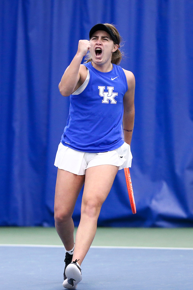 Florencia Urrutia.

Kentucky defeats Miami Ohio 5-2.

Photo by Grace Bradley | UK Athletics