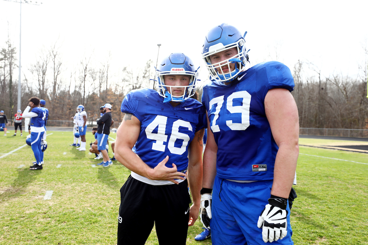 Drew Schlegel, Luke Fortner
Belk Bowl Practice 1

Photo by Britney Howard | Staff