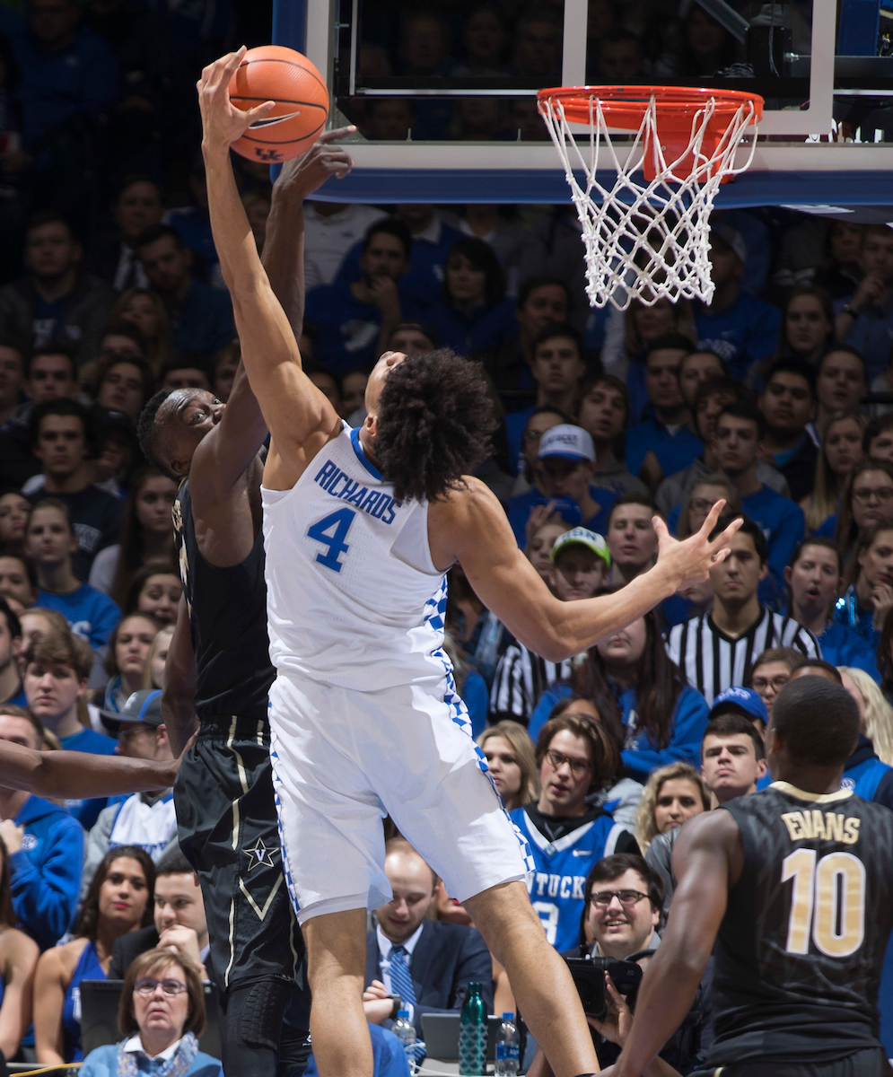 Nick Richards.

The University of Kentucky men's basketball team beats Vanderbilt 83-81 on Tuesday, January 30, 2018 at Rupp Arena in Lexington, Ky.


Photos by Mark Cornelison | UK Athletics