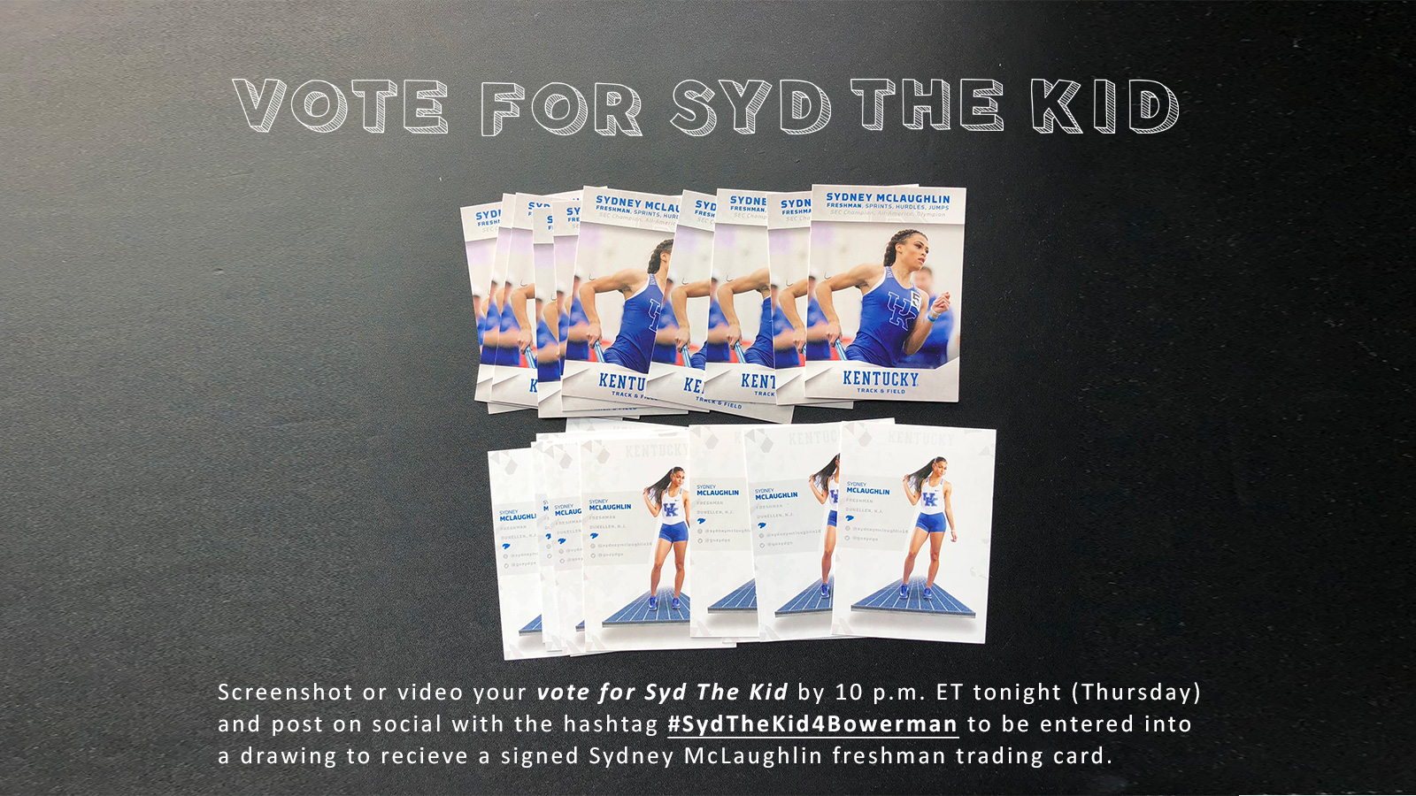 Vote for Syd The Kid: Fan Voting for The Bowerman Ends Thursday night.