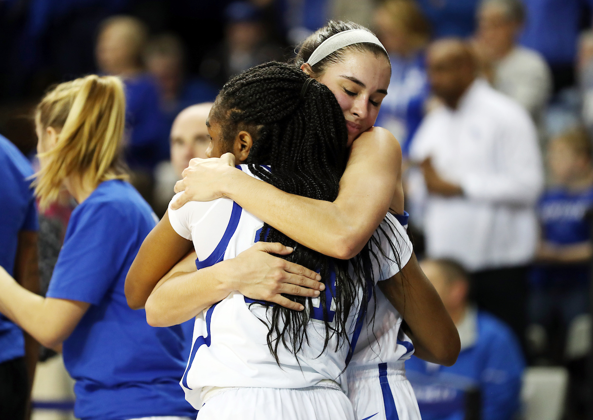 Maci Morris, Taylor Murray

The UK Women's Basketball team beat LSU on Senior Day on Sunday, February 24, 2019.

Photo by Britney Howard | UK Athletics