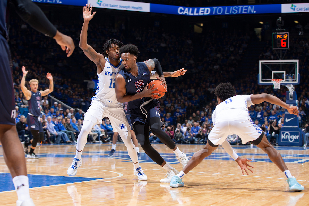Keion Brooks Jr. Ashton Hagans.

Kentucky beat Fairleigh Dickinson.

Photo by Chet White | UK Athletics