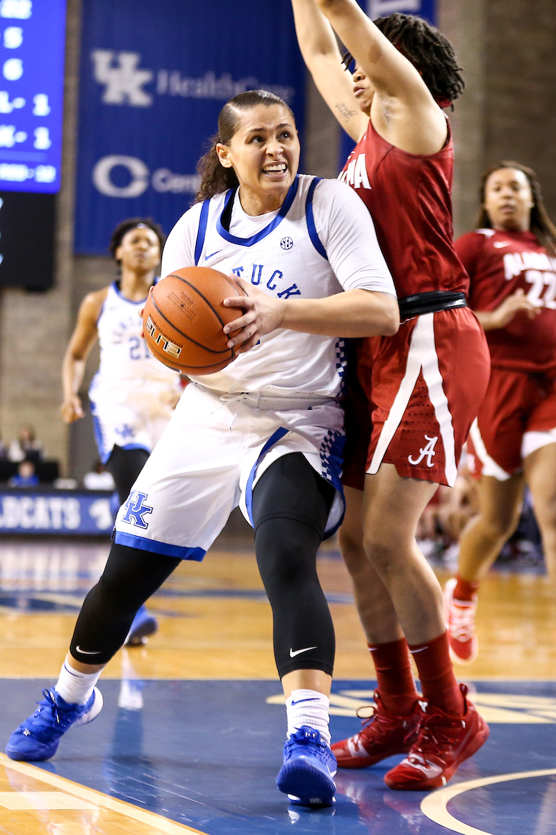 Sabrina Haines. 

Kentucky beat Alabama 66 - 62. 

Photo by Eddie Justice | UK Athletics