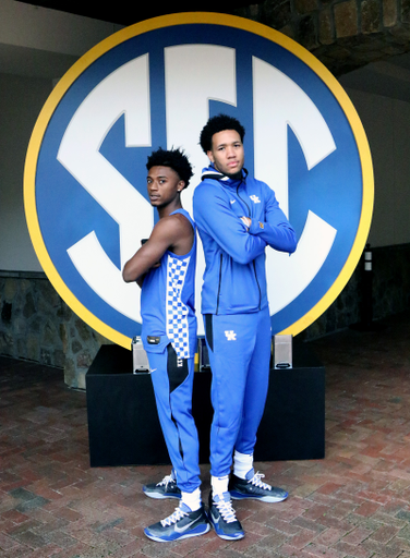 John Calipari, Ashton Hagans and EJ Montgomery made the trip to Birmingham, Alabama, on Wednesday for the annual SEC Tipoff (SEC media day). 