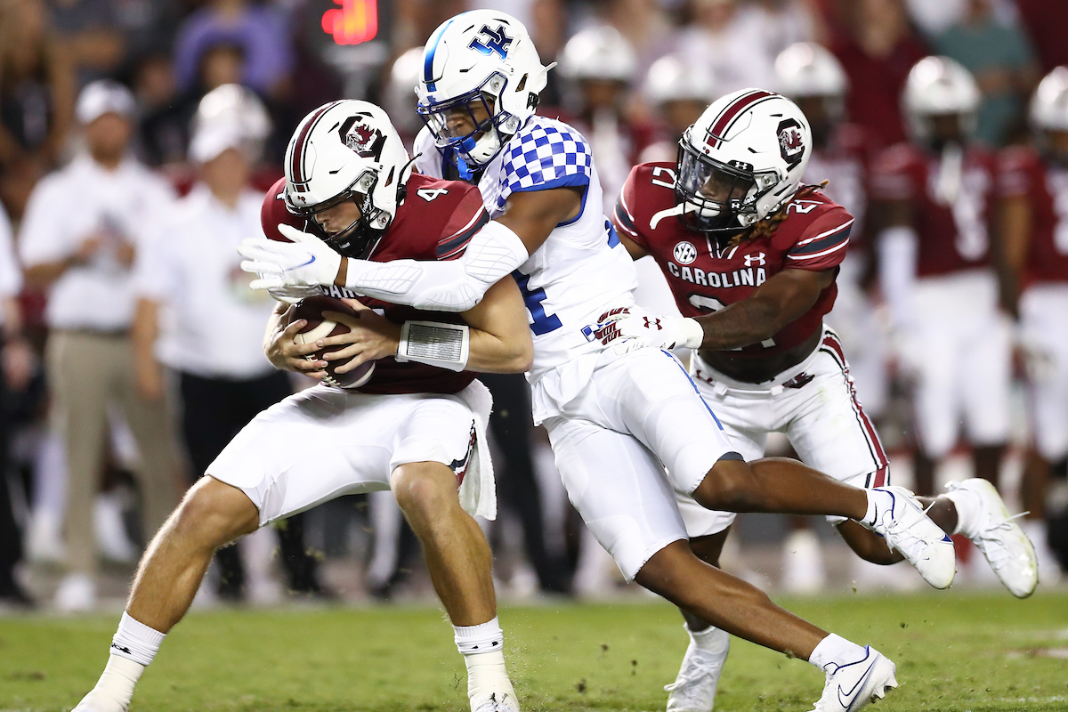 Carrington Valentine.

Kentucky beats South Carolina, 16-10.

Photo by Elliott Hess | UK Athletics