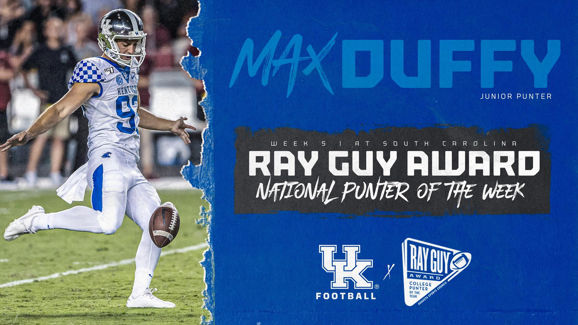 Max Duffy Named Ray Guy Award Punter of the Week