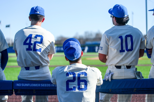 Tanner Kim, Jacob Plastiak, and Hunter Jump.

Kentucky beats Evansville 5-4.

Photo by Sarah Caputi | UK Athletics