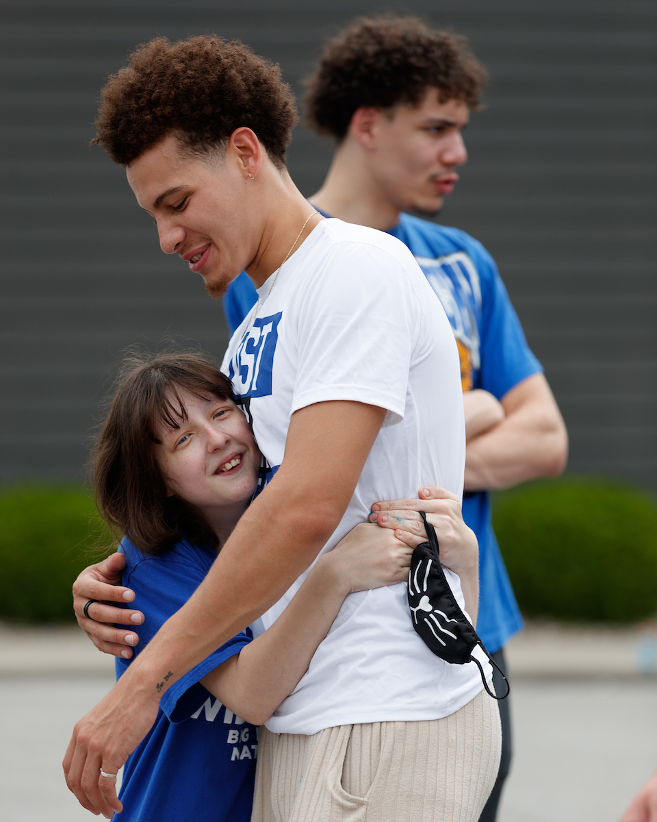 Kellen Grady.

Some of the Kentucky men's basketball team visited the Pillar Community Engagement Center on Tuesday in Crestwood, Kentucky.

Photo by Elliott Hess | UK Athletics
