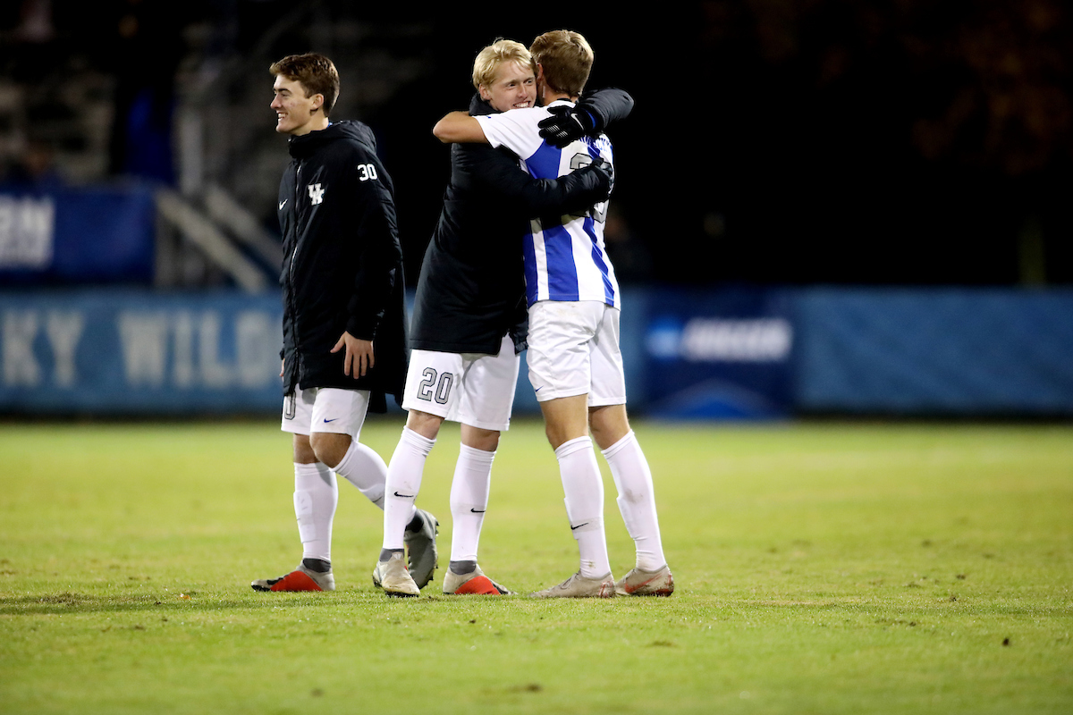 Cole Guidon. John Michael Brandy.  Ian Farquhar.

Men's soccer beats Lipscomb 2-1.

Photo by Quinn Foster | UK Athletics