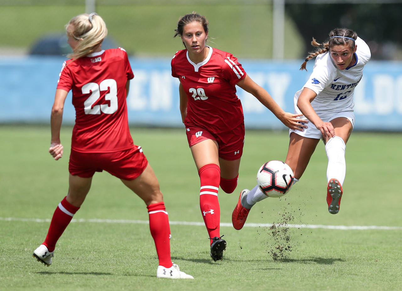 GRETCHEN MILLS.

The University of Kentucky women's soccer team falls to Wisconsin 3-1 Sunday, August 26, at the Bell Soccer Complex in Lexington, Ky.

Photo by Elliott Hess | UK Athletics