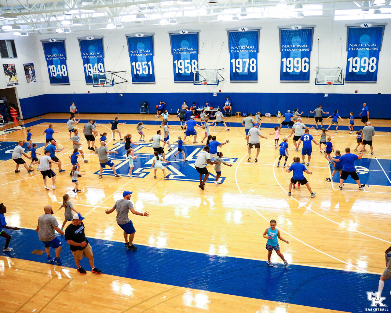The 2021 Father-Daughter Kentucky men's basketball camp.

Photo by Eddie Justice | UK Athletics