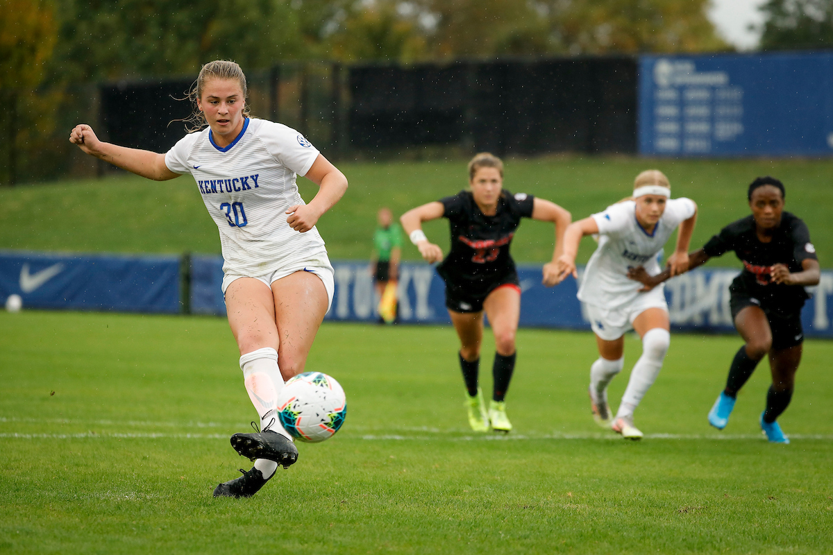 Jordyn Rhodes.

UK women’s soccer tied Georgia 1-1 in double OT on Sunday, October 11, 2020, at The Bell in Lexington, Ky.

Photo by Chet White | UK Athletics