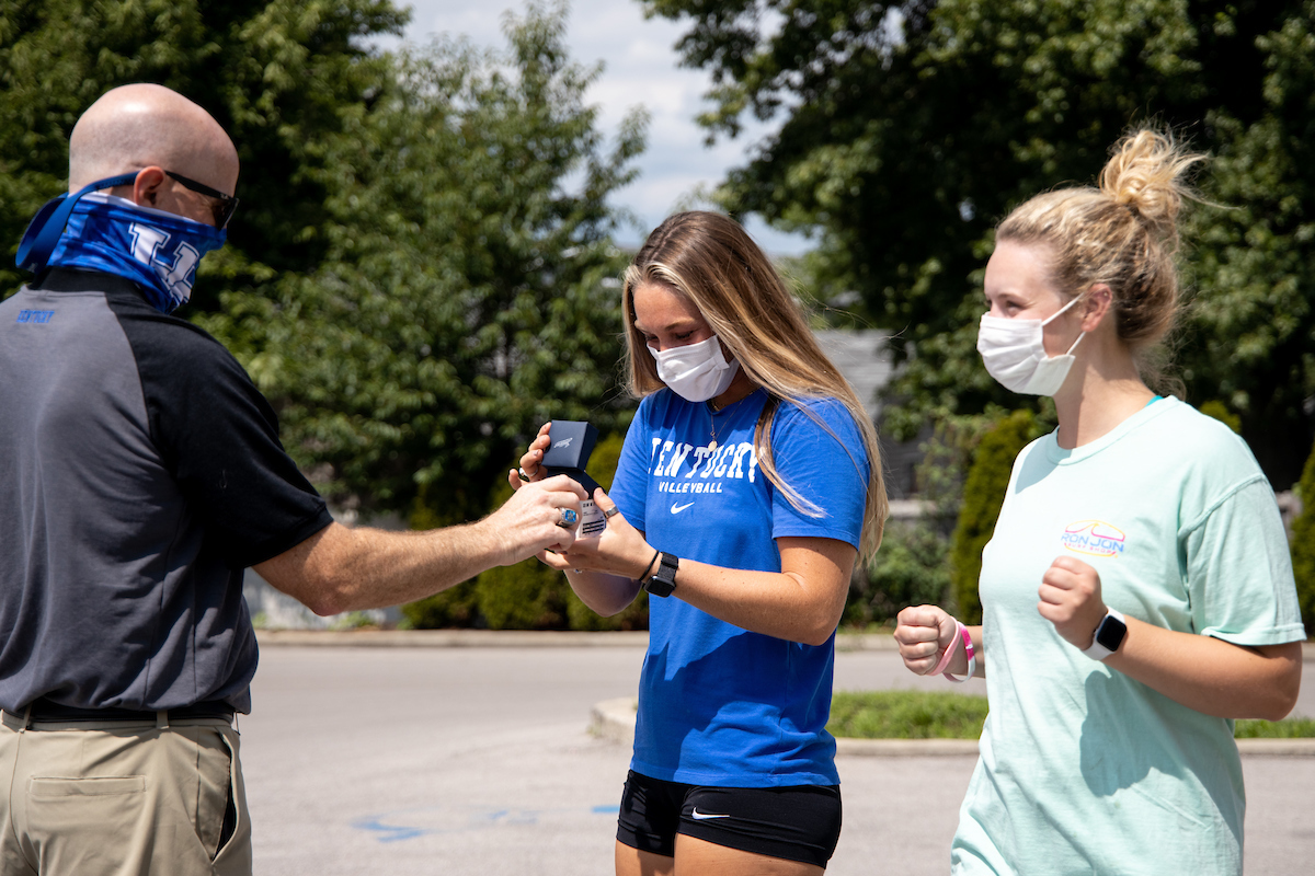 Gabby Curry. 

Volleyball SEC Championship Rings. 

Photo by Eddie Justice | UK Athletics