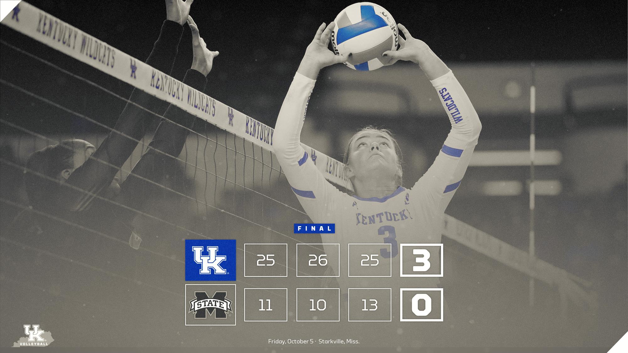 UK Wins Seventh in a Row, Sweeps Mississippi State