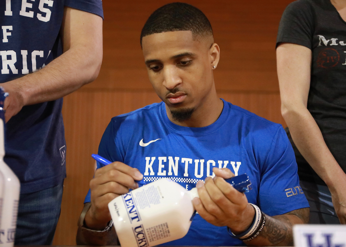 Twany Beckham.

Members of the 2012 national championship team at the 2019 Maker's Mark Bottle signing event.

Photo by Noah J. Richter | UK Athletics