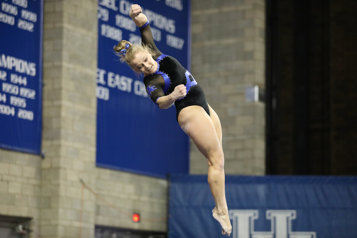 MOLLIE KORTH.

The University of Kentucky gymnastics team defeats Missouri on Friday, February 23, 2018 at Memorial Coliseum in Lexington, Ky.

Photo by Elliott Hess | UK Athletics