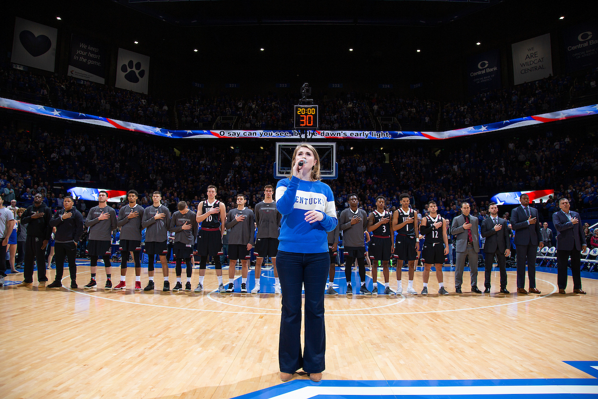 National anthem.

Men's basketball beat IUP 86-64

Photo by Chet White | UK Athletics